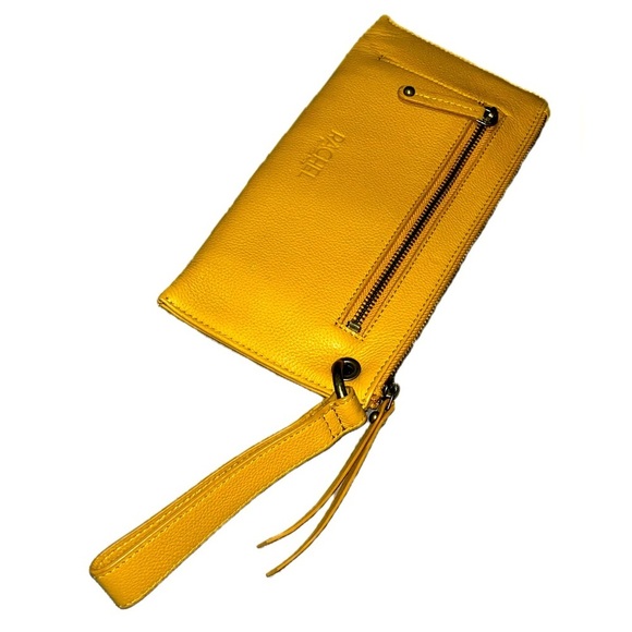 RACHEL Rachel Roy Yellow Leather Wristlet Clutch - Picture 7 of 8